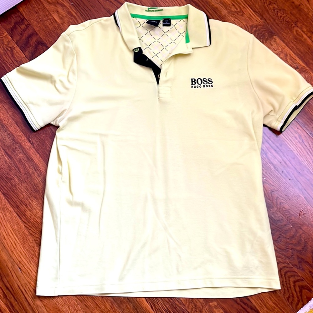Light green/ yellow Hugo Boss Polo Medium